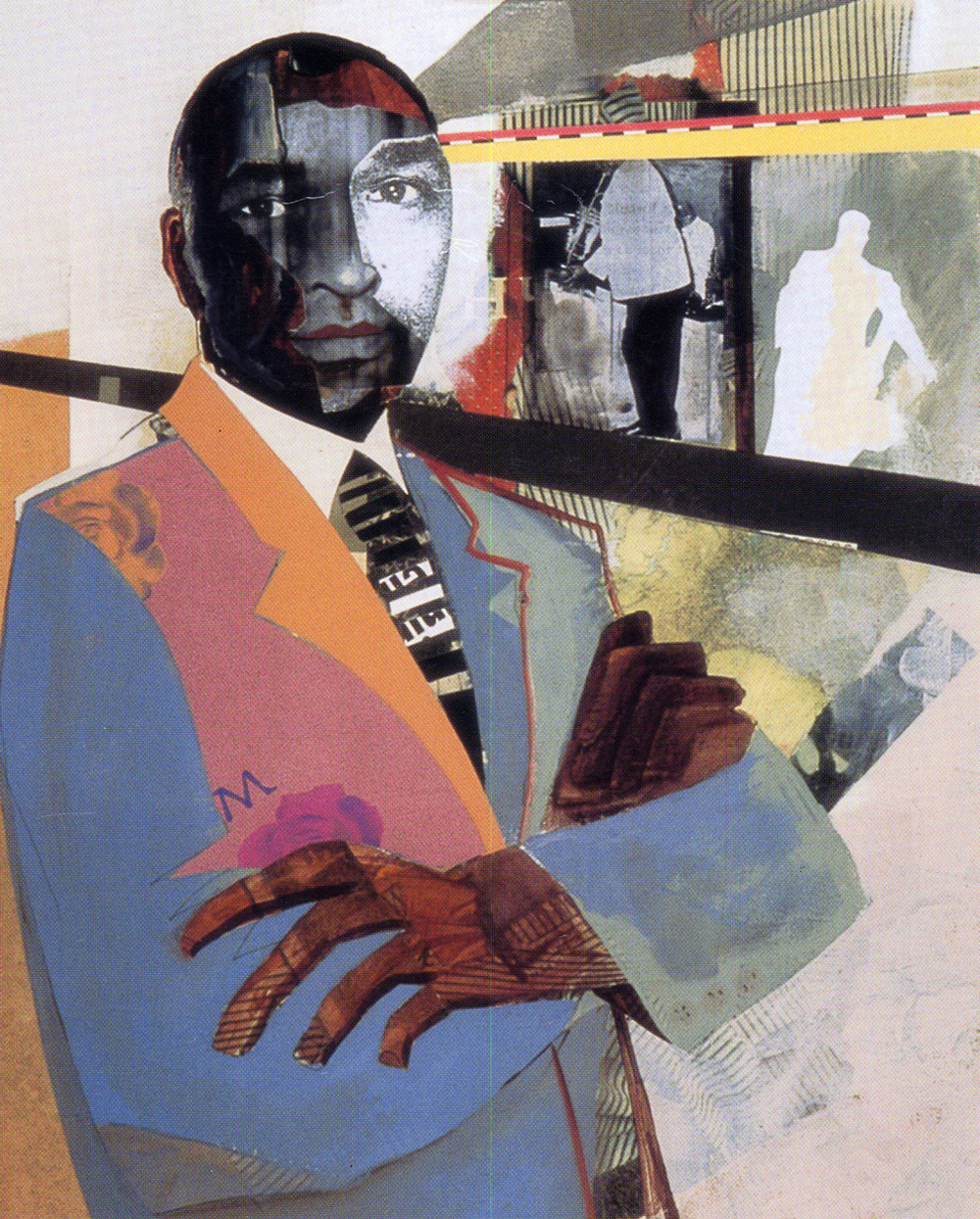 Self Portrait by Jerry Butler. Mixed Media on rag board, 18 x 24, 1999. <em>Isthmus</em> cover.