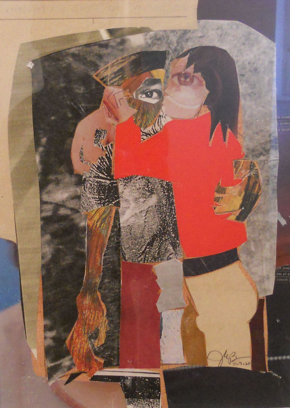 Seduction by Jerry Butler. Mixed media collage on art board, 13 x 15, 2003.
