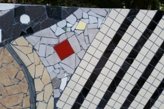 Mosaic, Central Connecticut State University. Detail of the South wall. A collaboration with students and community members.